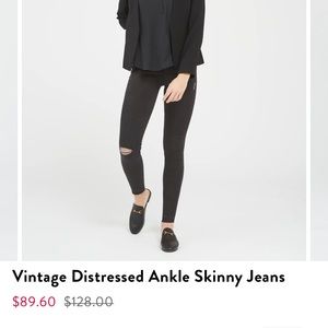 Vintage Distressed Ankle Skinny Jeans black SPANX